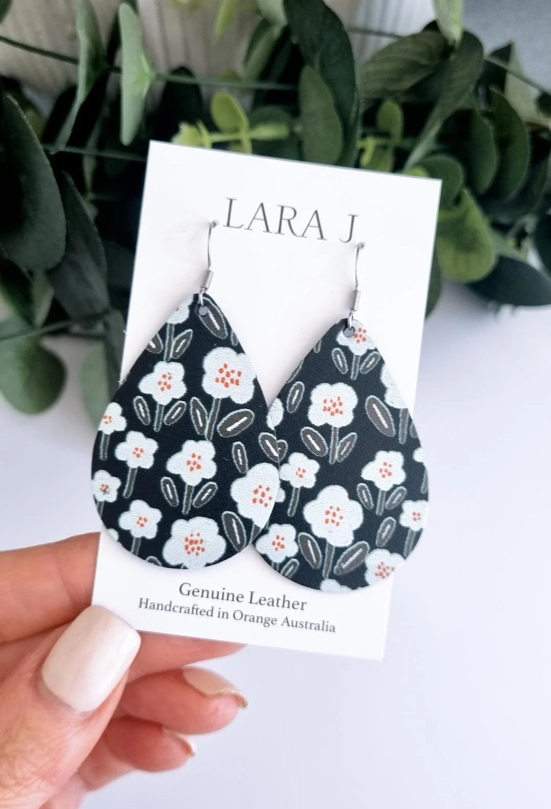 Ebony Leather Earrings