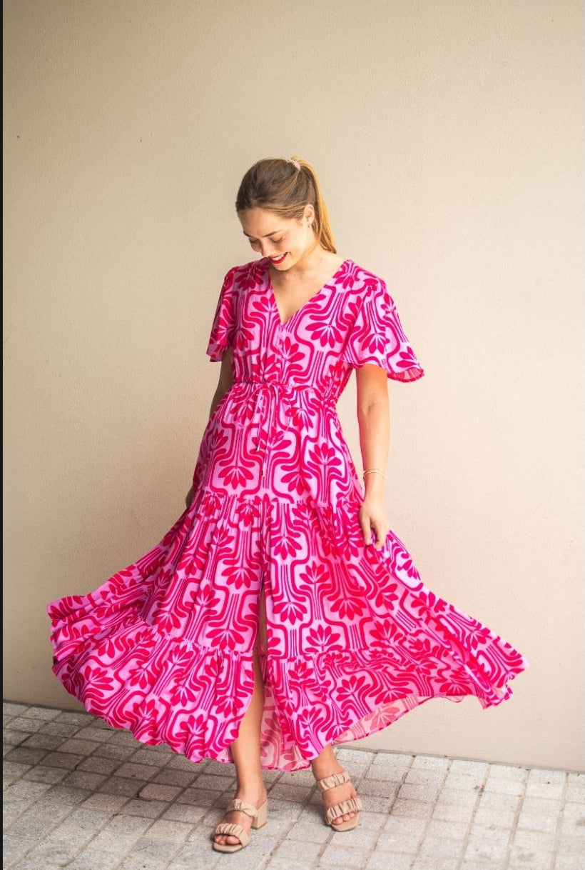 Callie Dress - Hot Pink