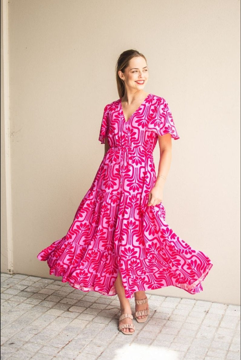 Callie Dress - Hot Pink