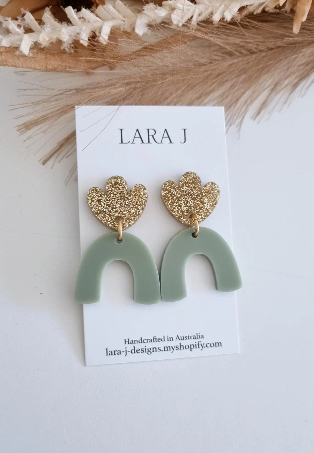 Ezra Dangle - Gold Sparkle/Khaki