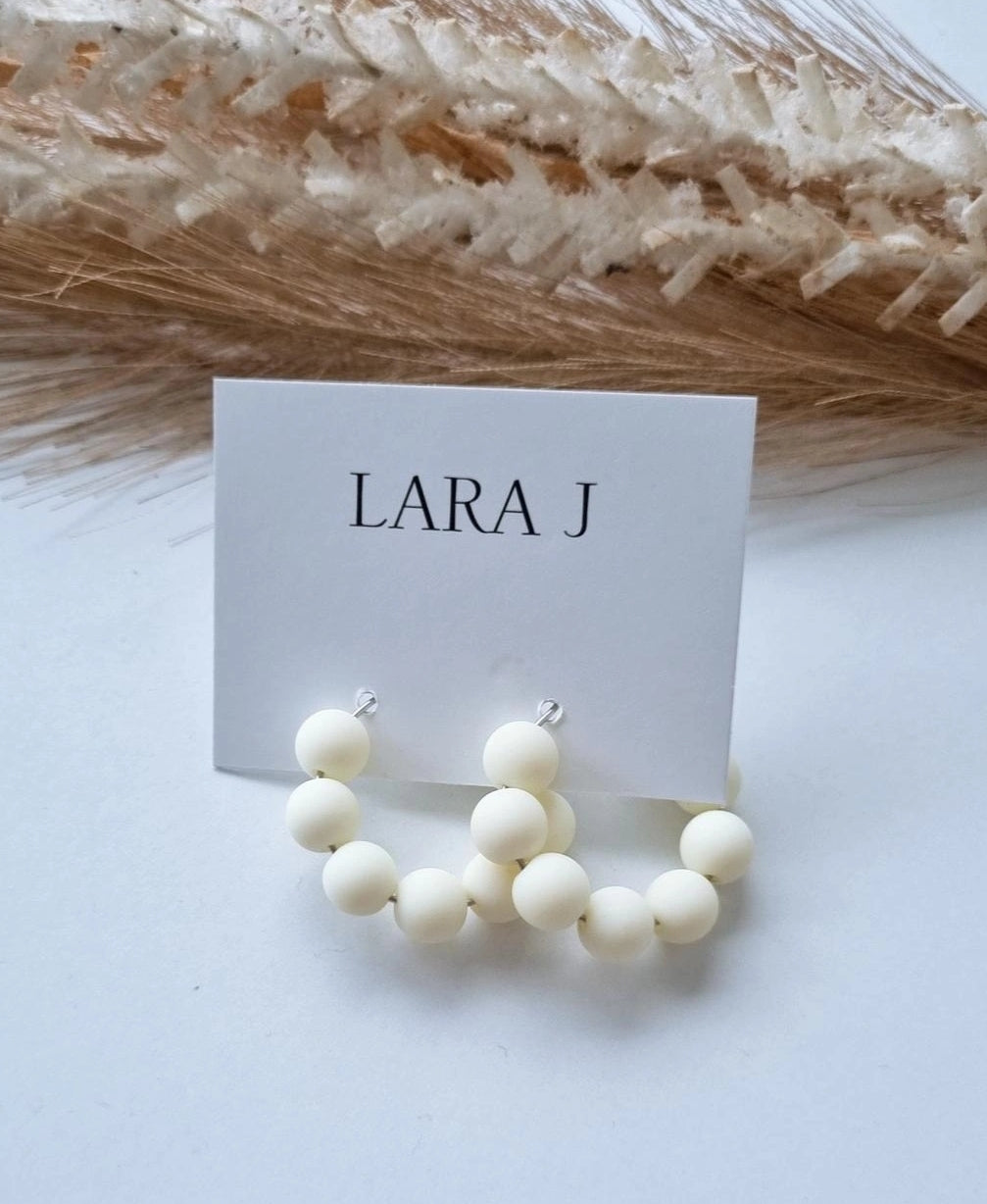 Regular Bead Hoop - Bone