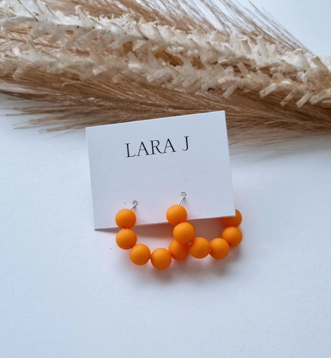 Regular Bead Hoop - Vivid Orange