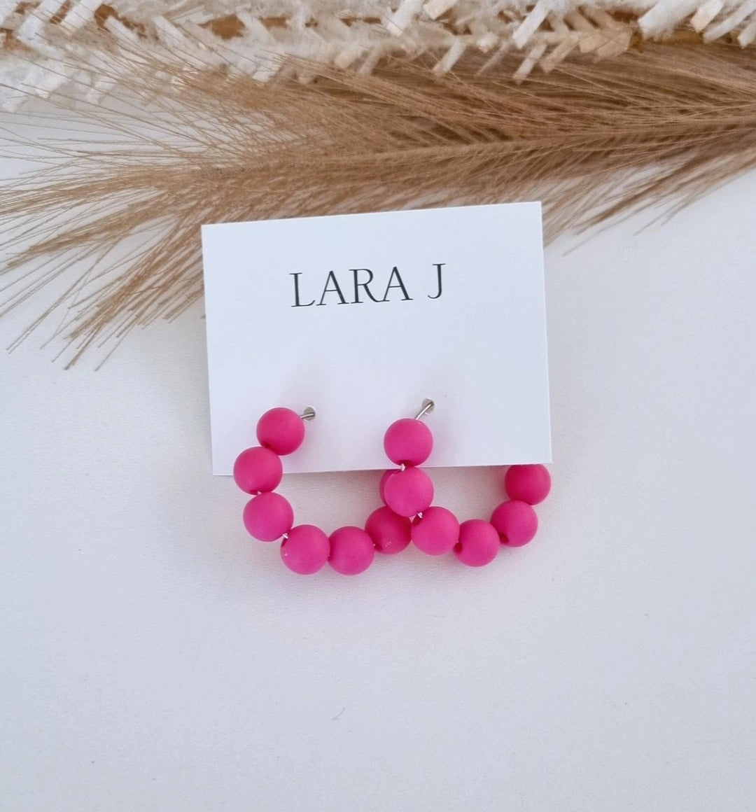 Regular Bead Hoop - Magenta