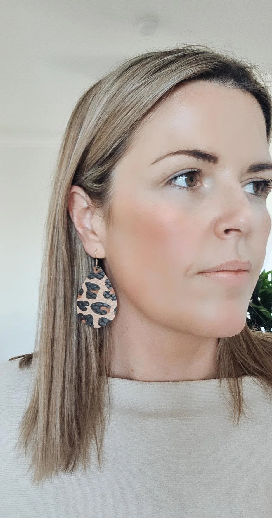 Animal Snake Skin Leather Earrings