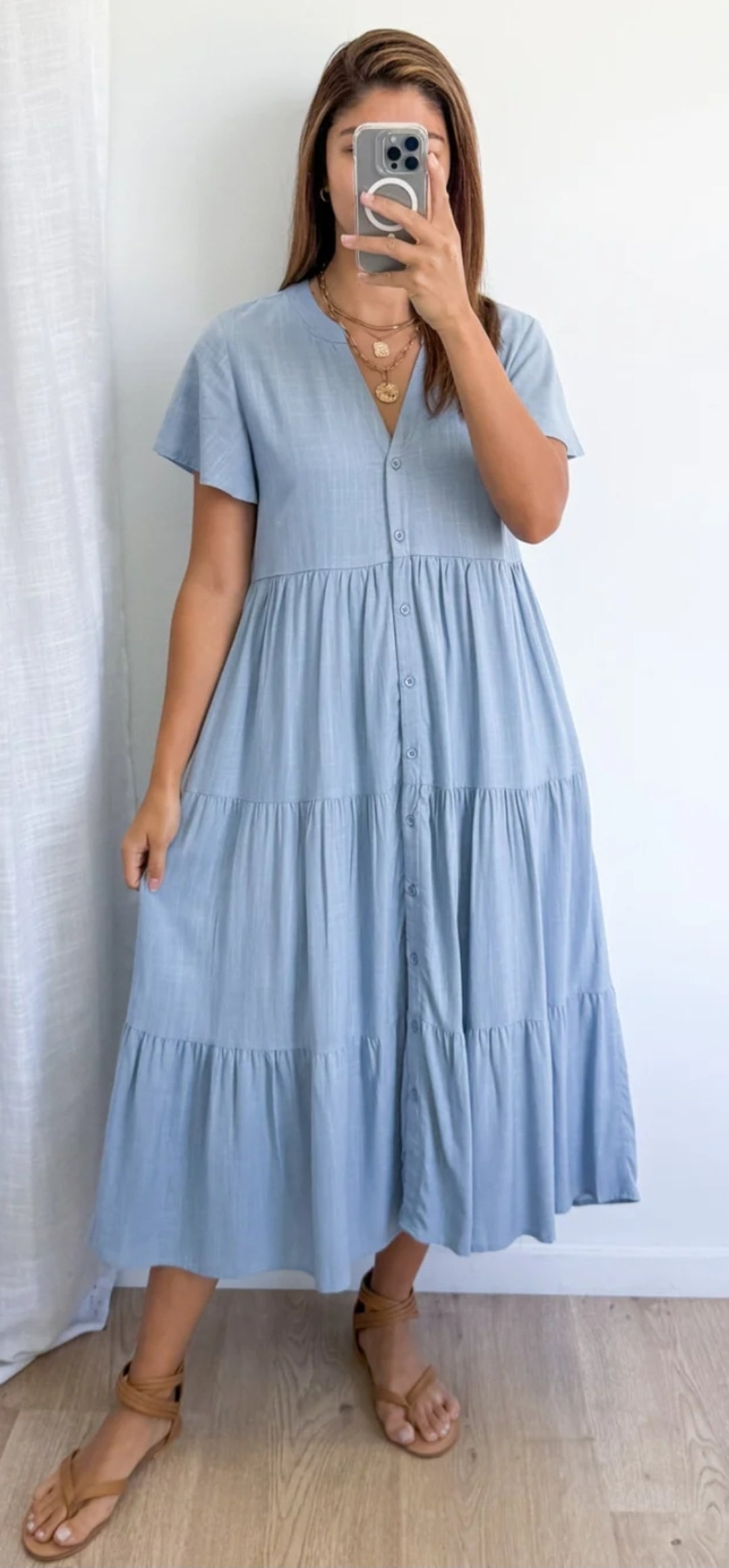 Grace Dress - Cauliflower Blue