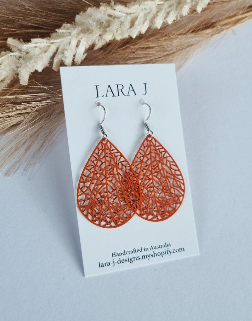 Tear Drop Dangles - Burnt Orange