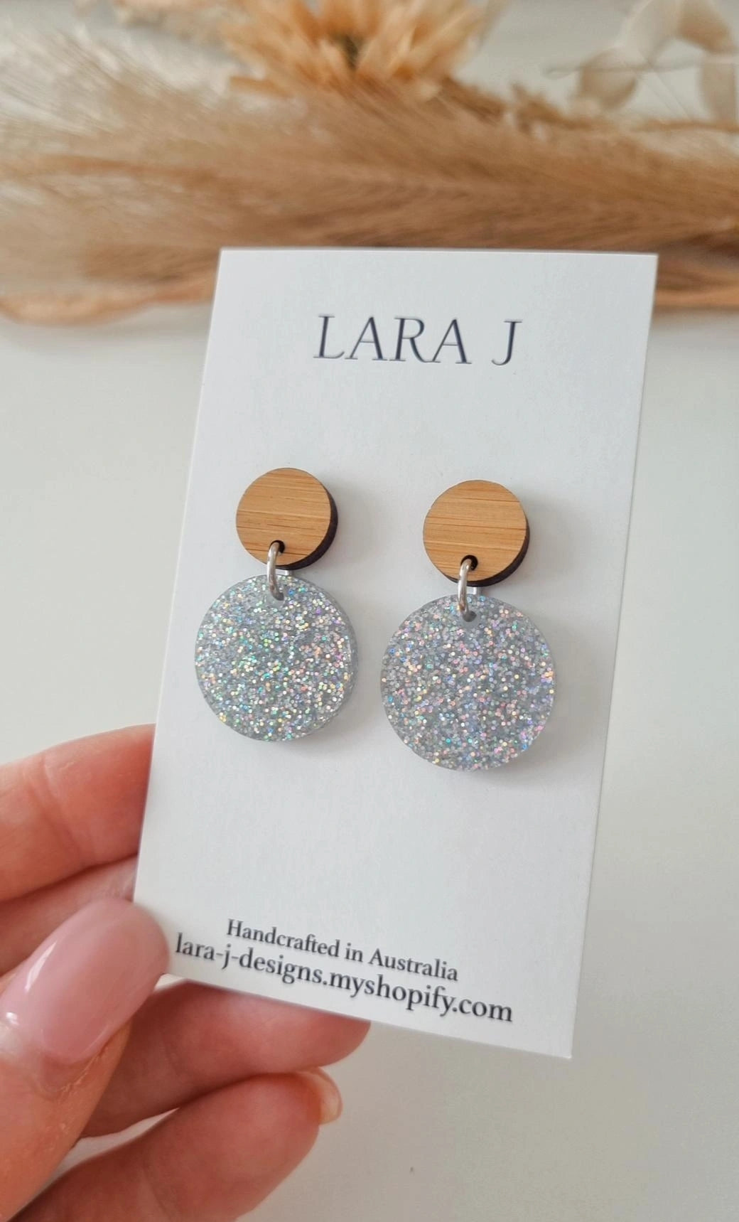 Mini Resin Dangle - Silver Glitter