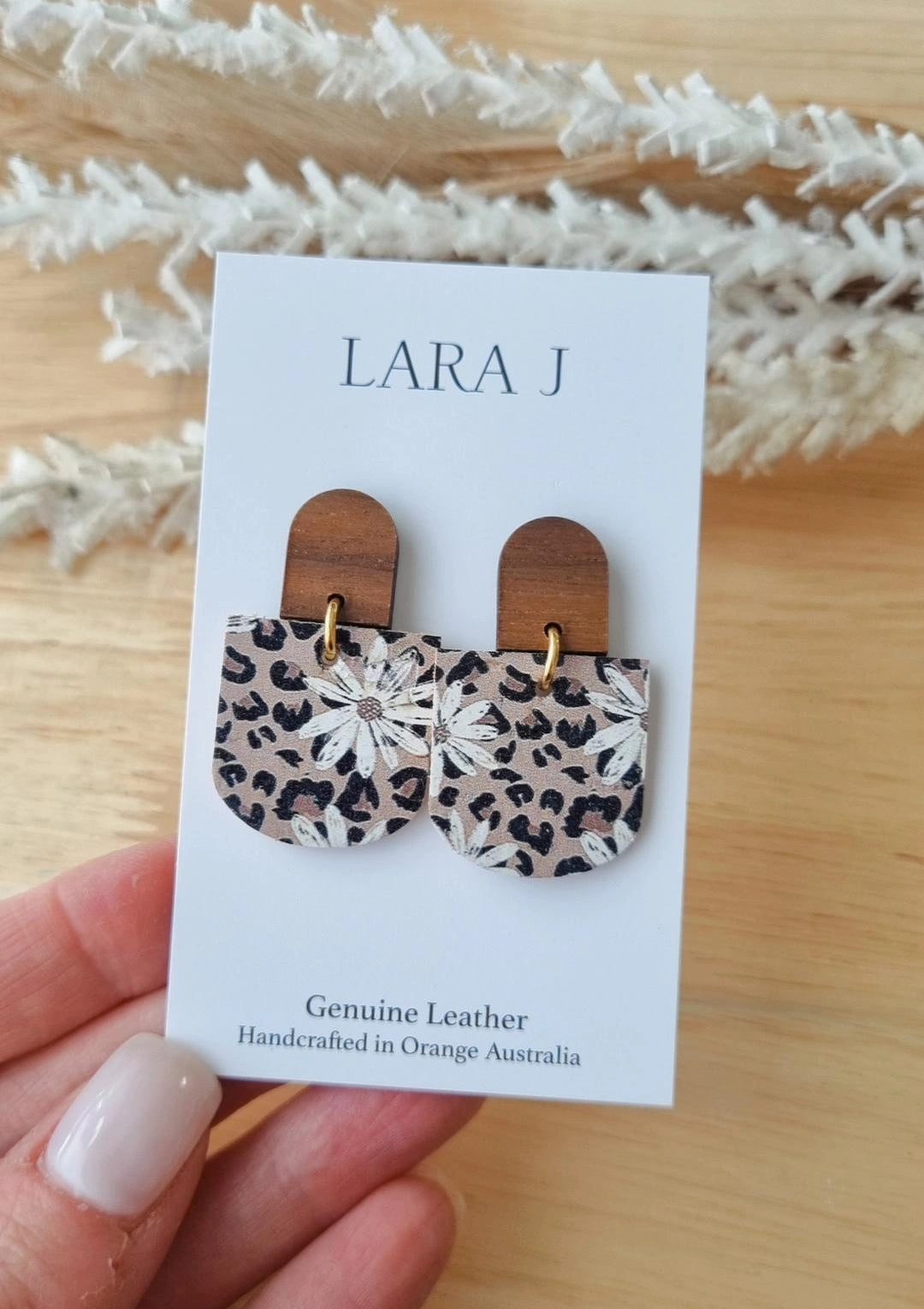 Daisy Leather Earrings