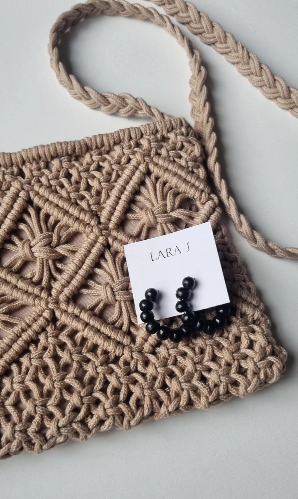 Macrame Bag Set - Latte #4