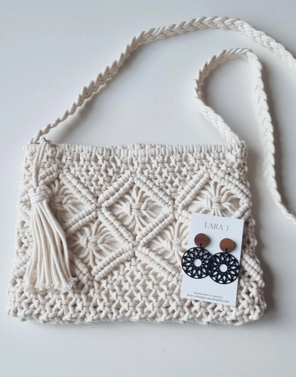 Macrame Bag Set - White #1
