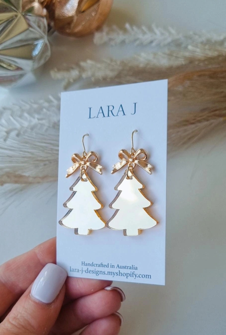 Christmas Tree Dangle - Gold mirror