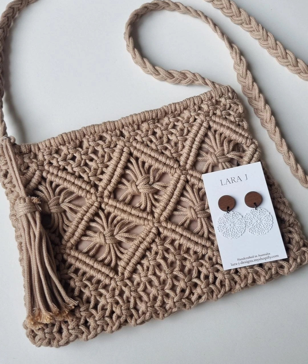 Macrame Bag Set - Latte #1