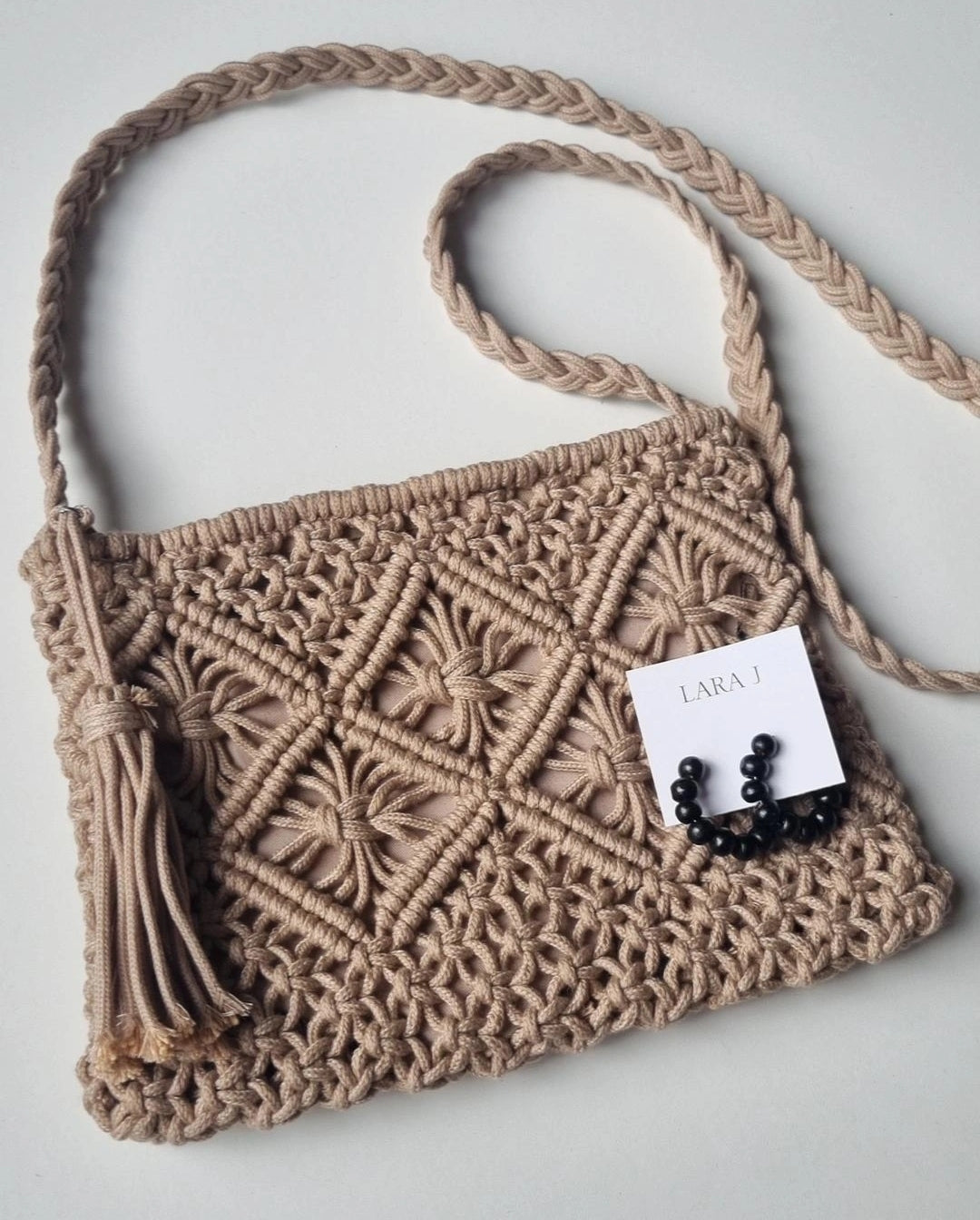 Macrame Bag Set - Latte #4