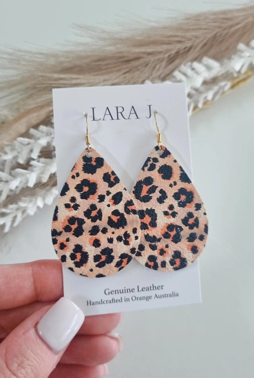 Earthy Animal Leather Earrings