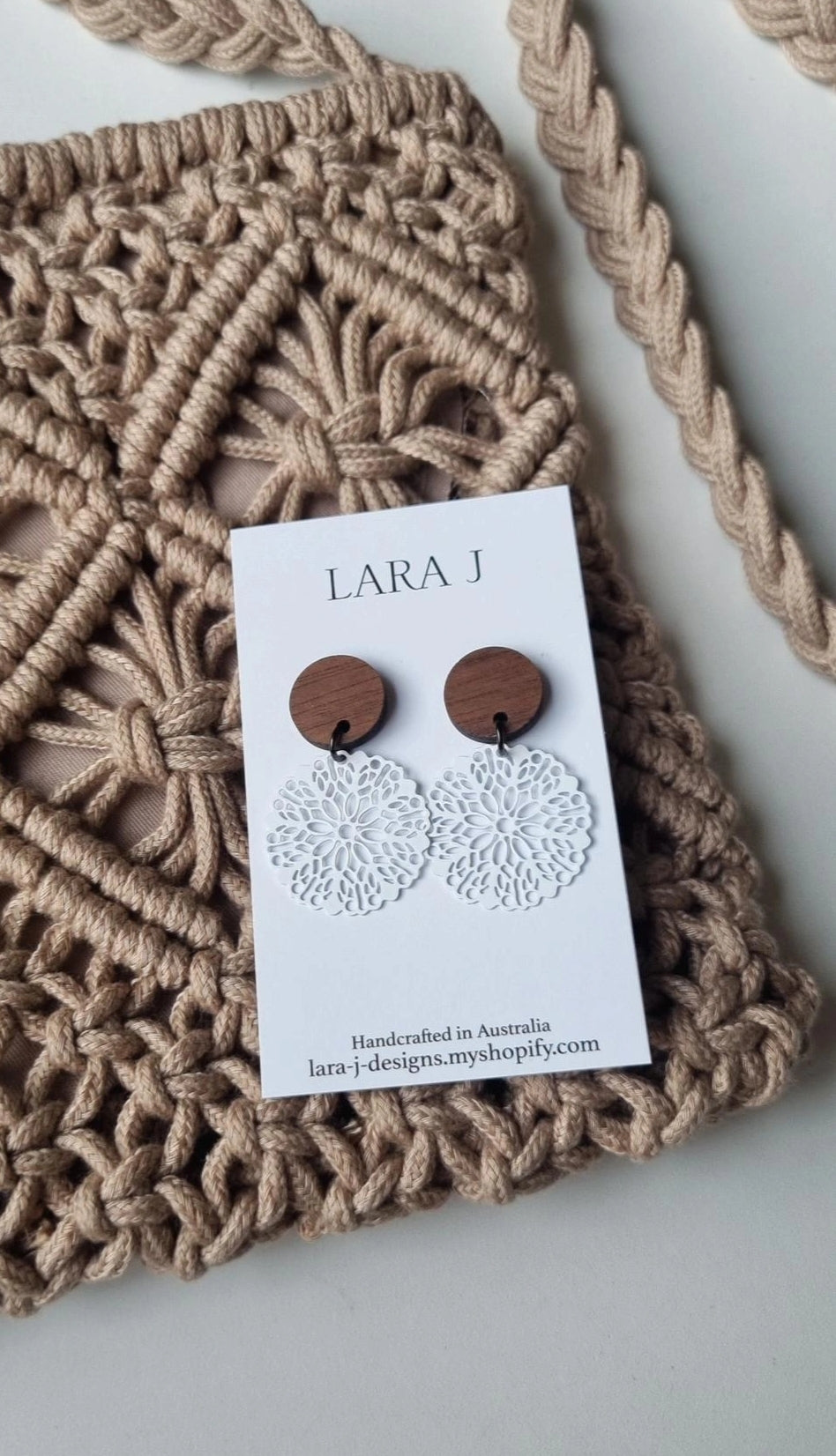 Macrame Bag Set - Latte #1