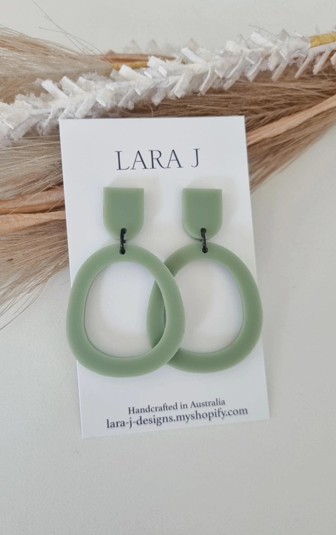 Irregular Circle Dangles - Khaki