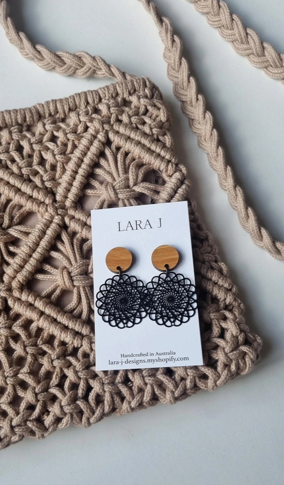 Macrame Bag Set - Latte #2