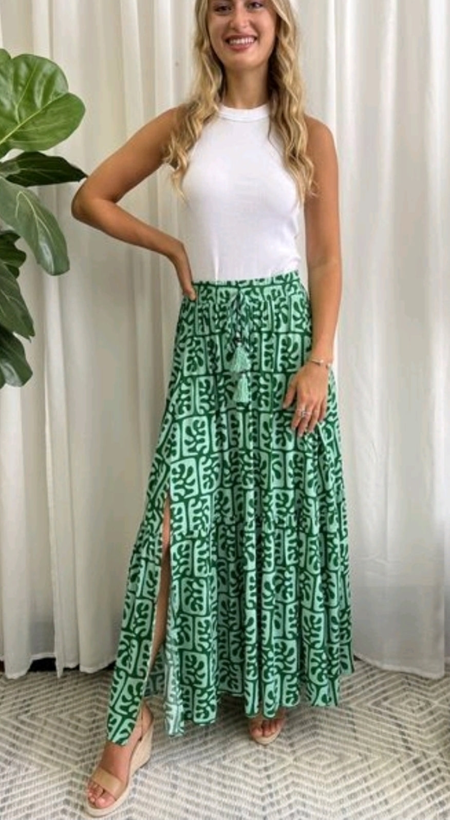 Melody Maxi Skirt - Green