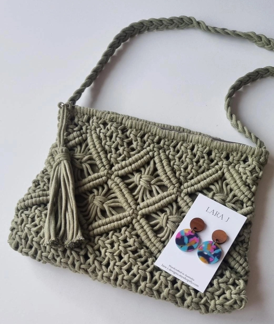 Macrame Bag Set - Khaki #1