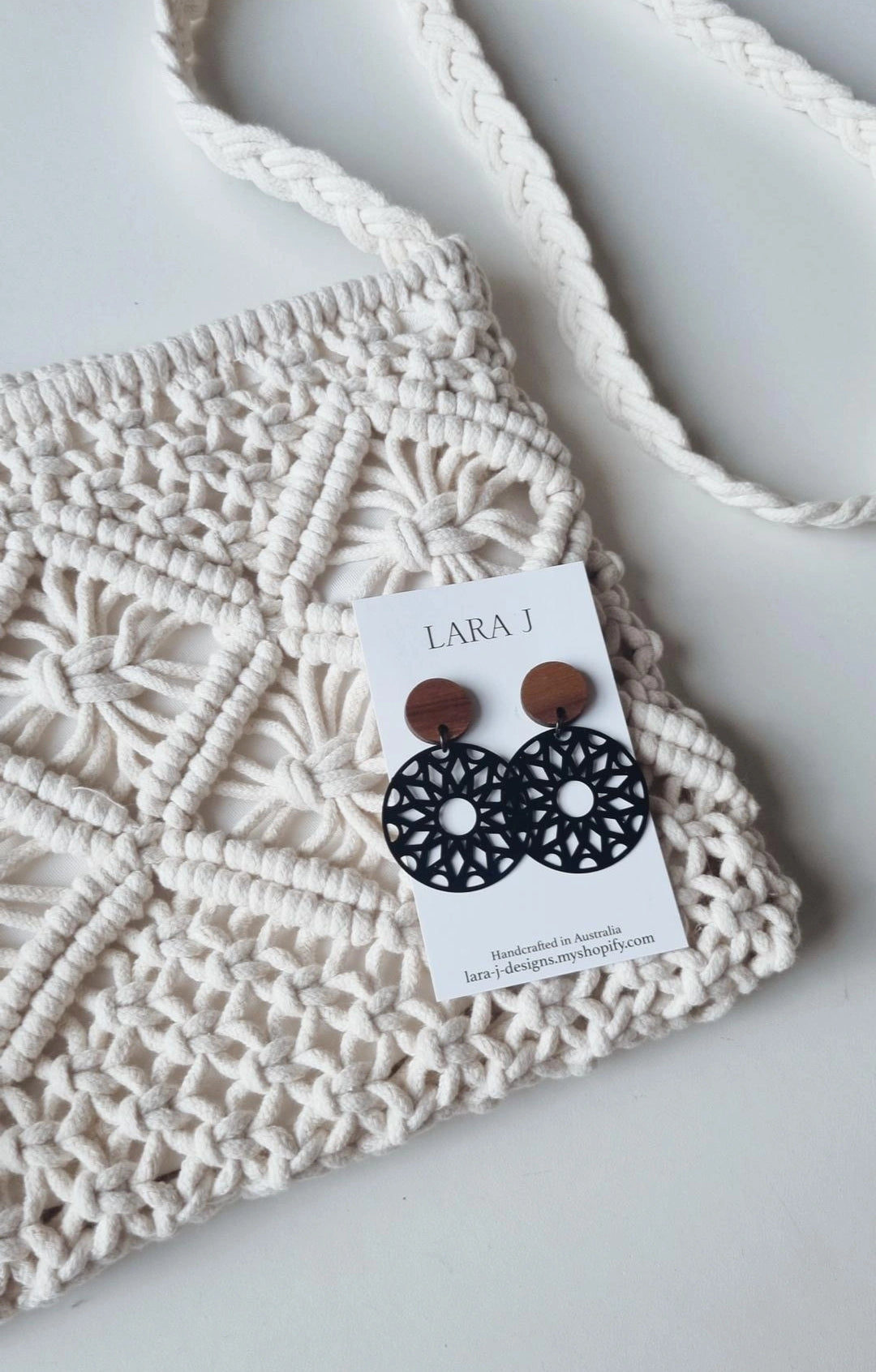 Macrame Bag Set - White #1