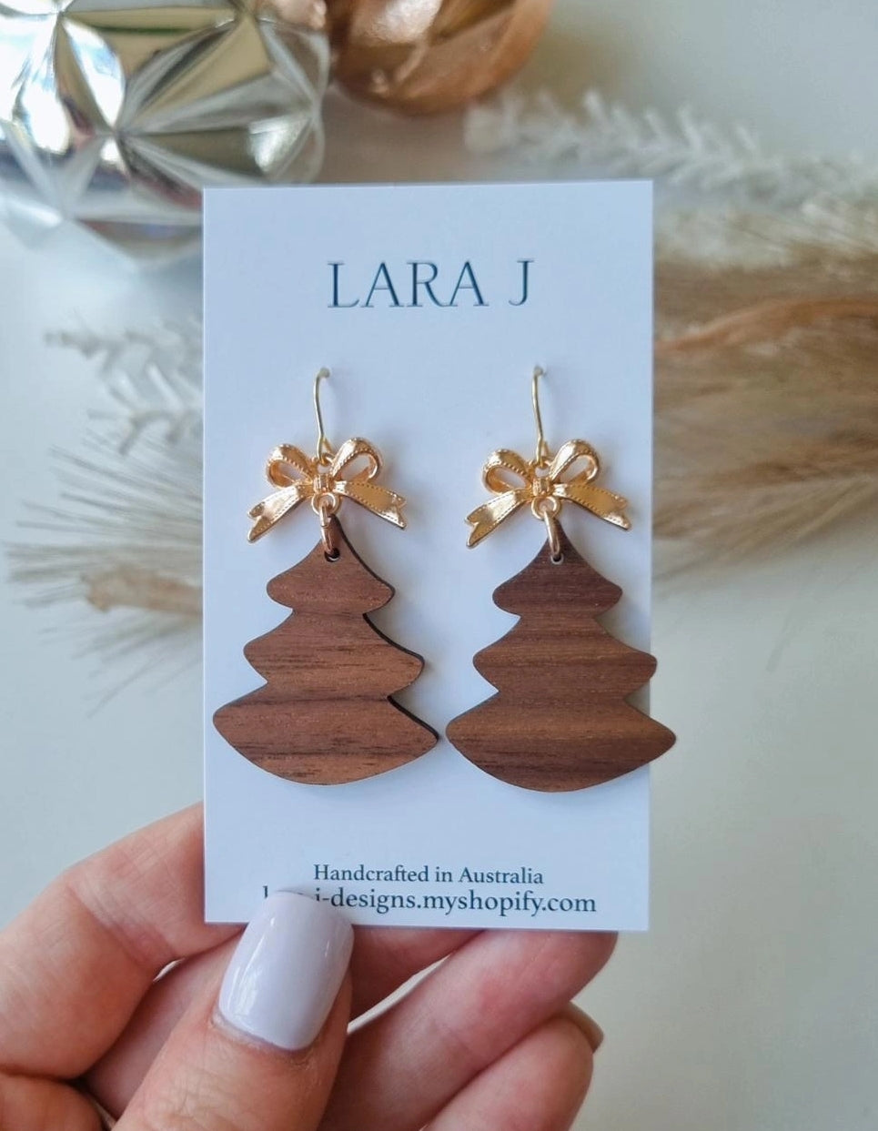 Christmas Tree Dangle - Walnut