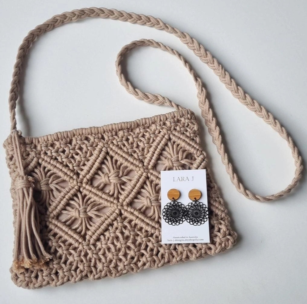 Macrame Bag Set - Latte #2
