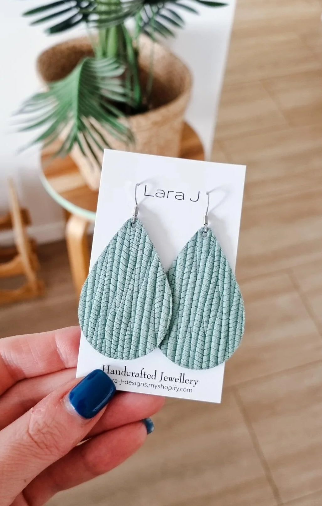 Sage Leather Earrings
