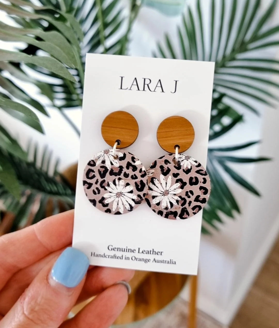 Boho Leather Dangles - Bamboo Top