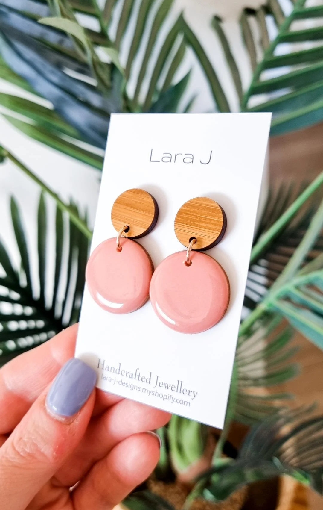 Petite Circle Dangle - Rosey