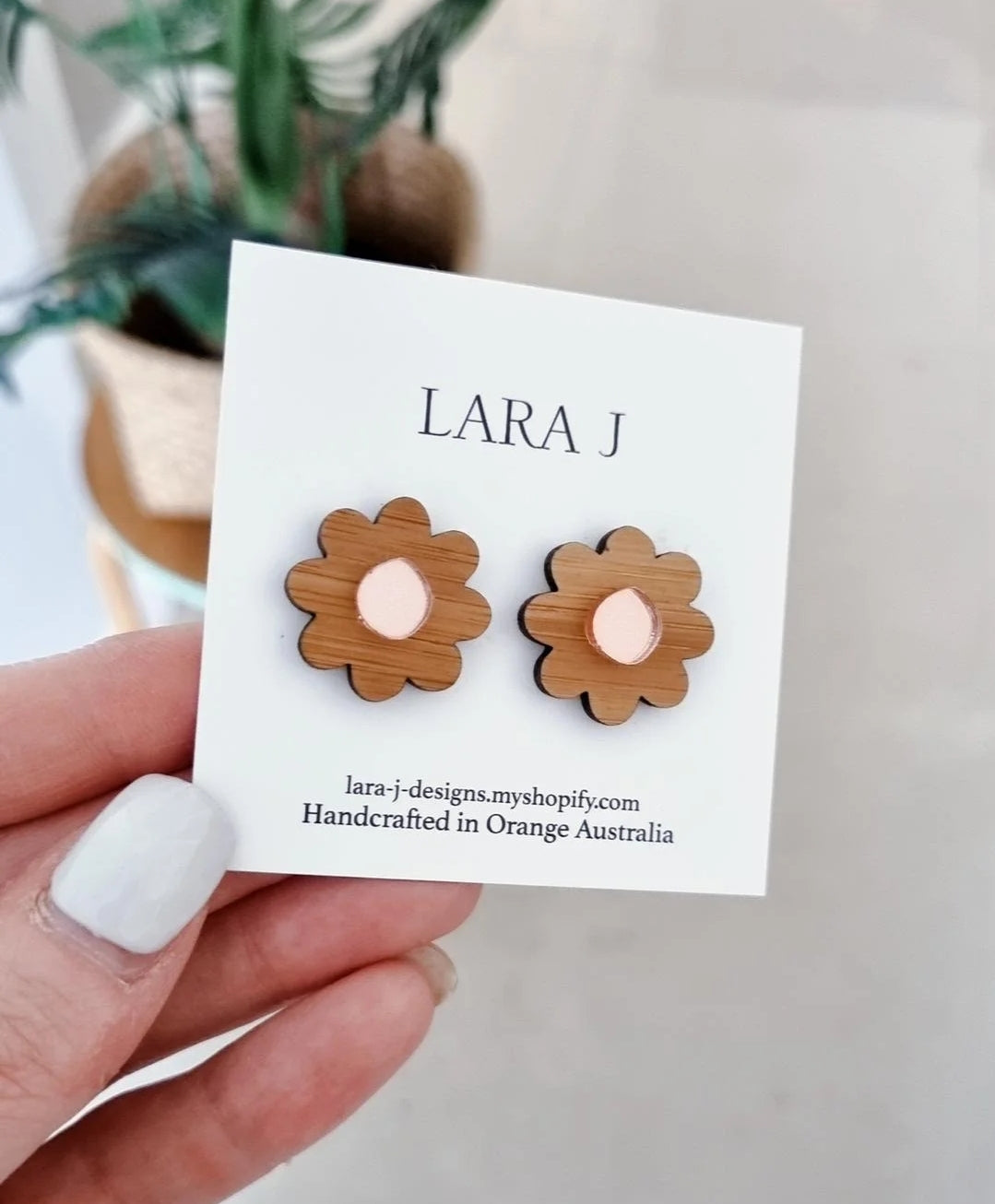 Betty Statement Studs - Rose Mirror