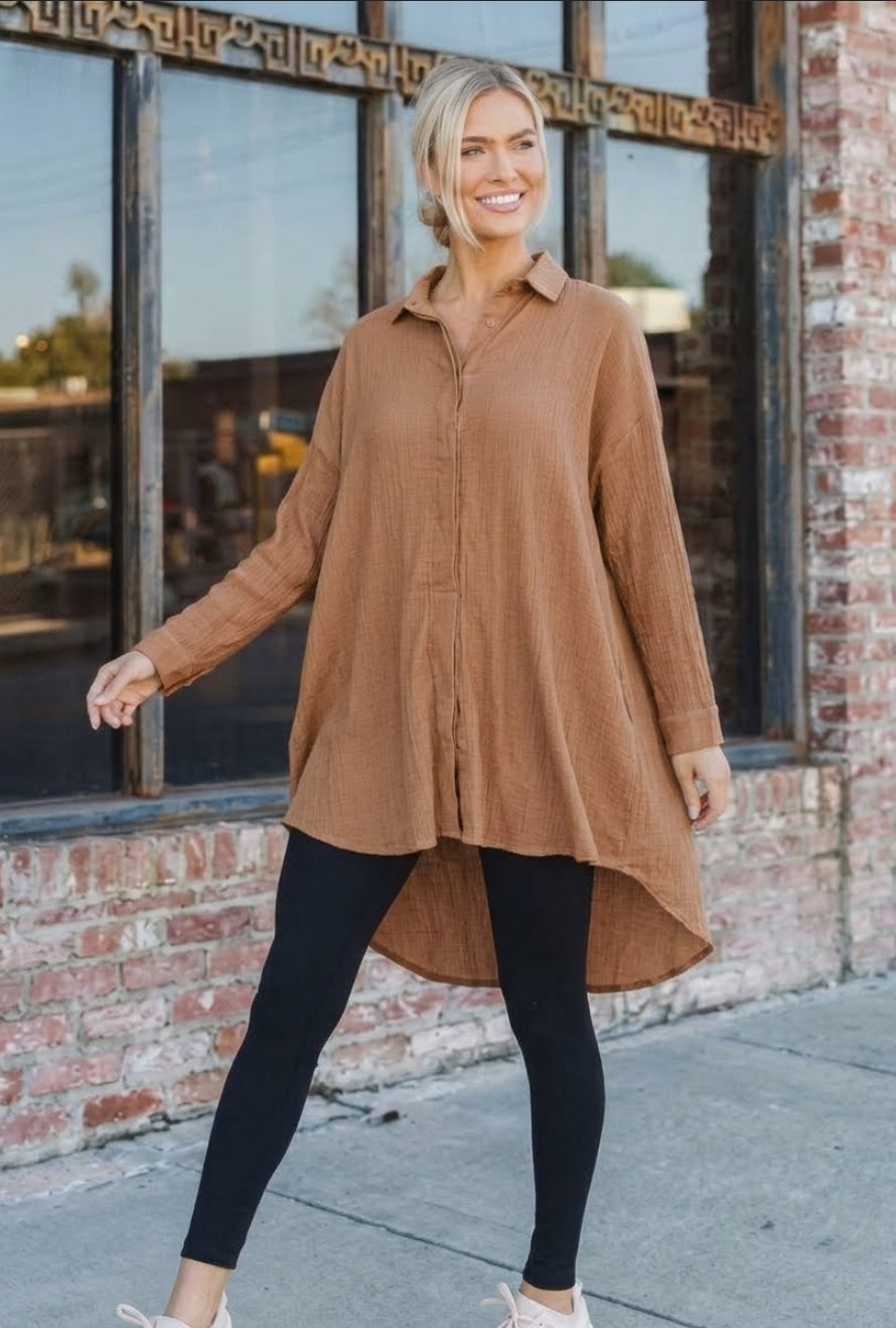 Heidi Top - Brown 100% Cotton