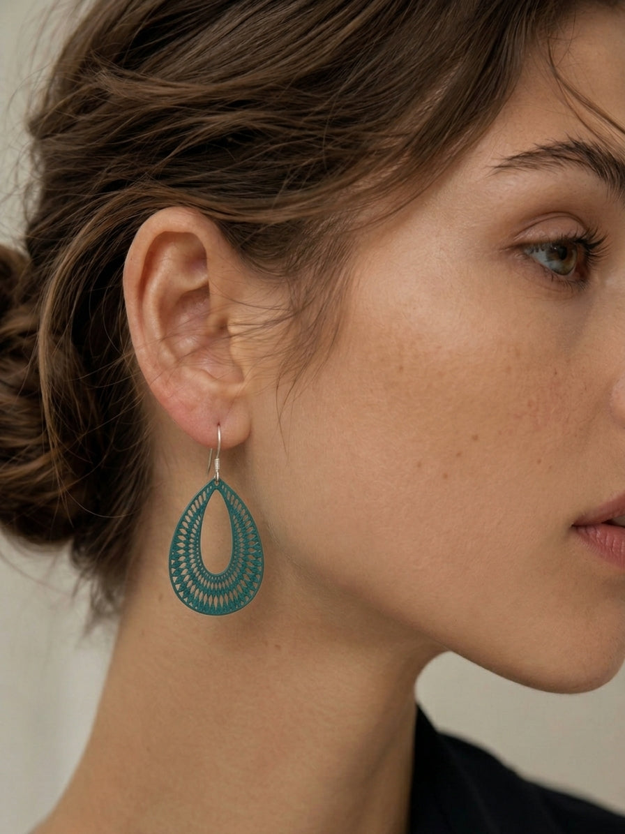 Tear Drop Cut Out Dangles - Forest