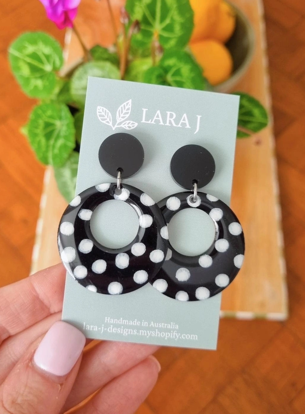 Sasha Loop Dangle - Polka Dot