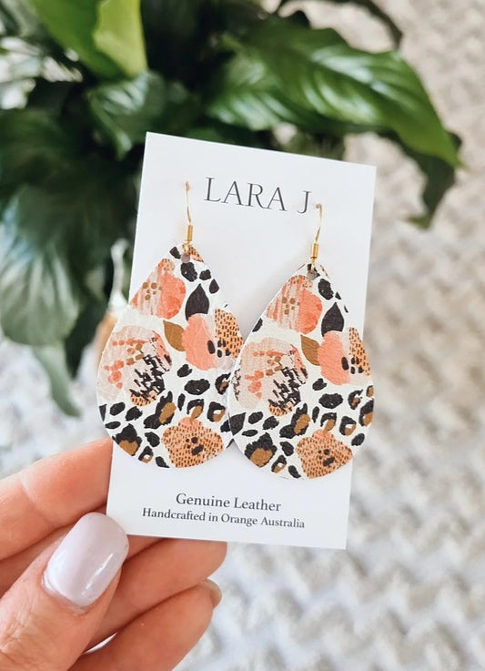 Pansy Leather Earrings