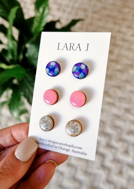 12mm Earring Trio #34