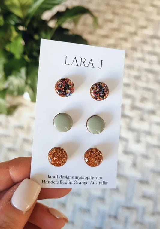 12mm Earring Trio #40