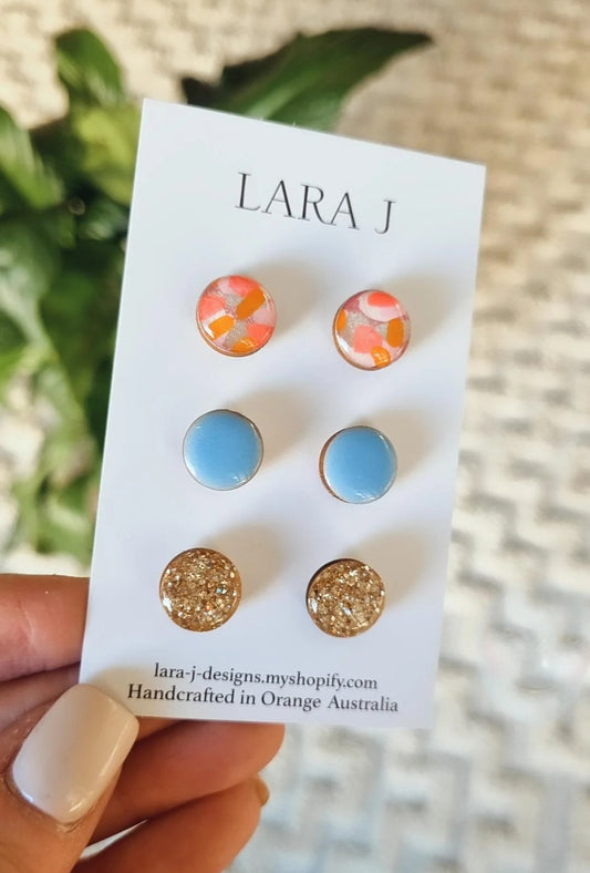 12mm Earring Trio #37