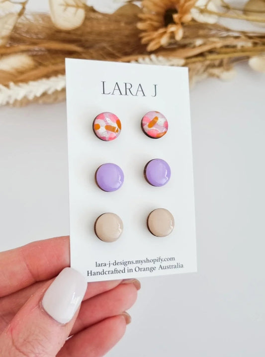 12mm Earring Trio #64