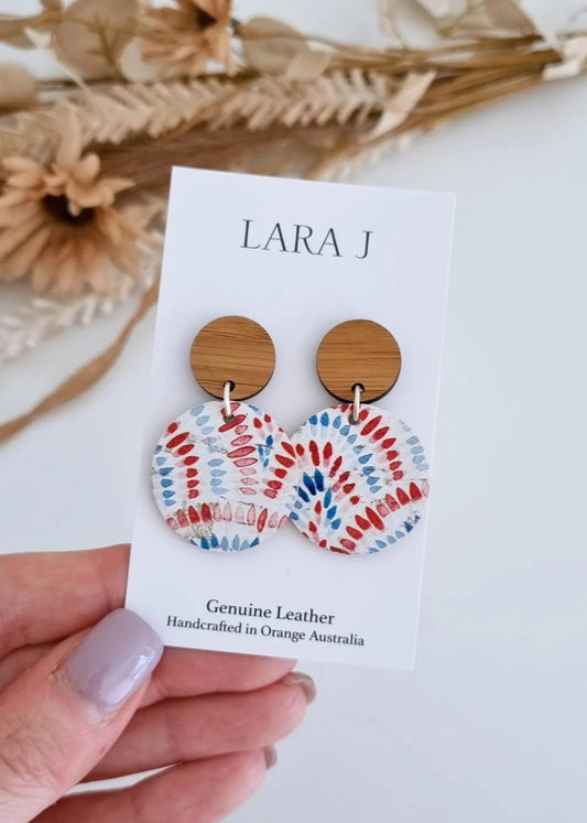 Bell Leather Dangles - Bamboo Top
