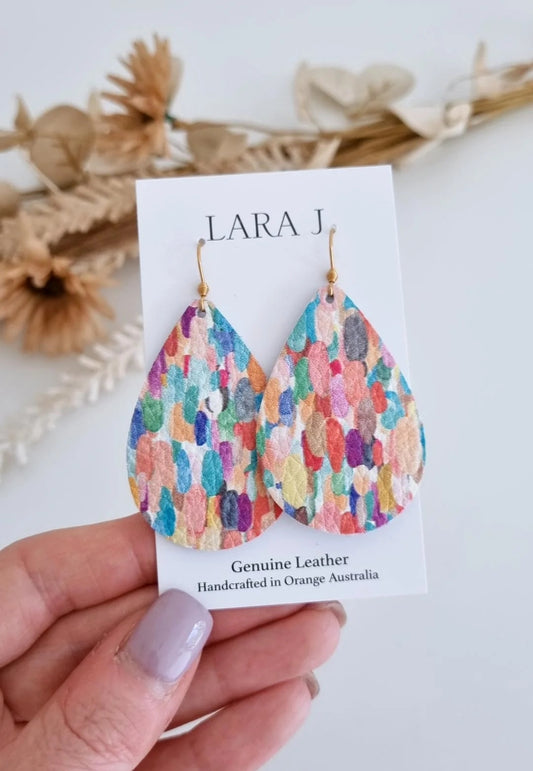 Summer Rain Leather Earrings