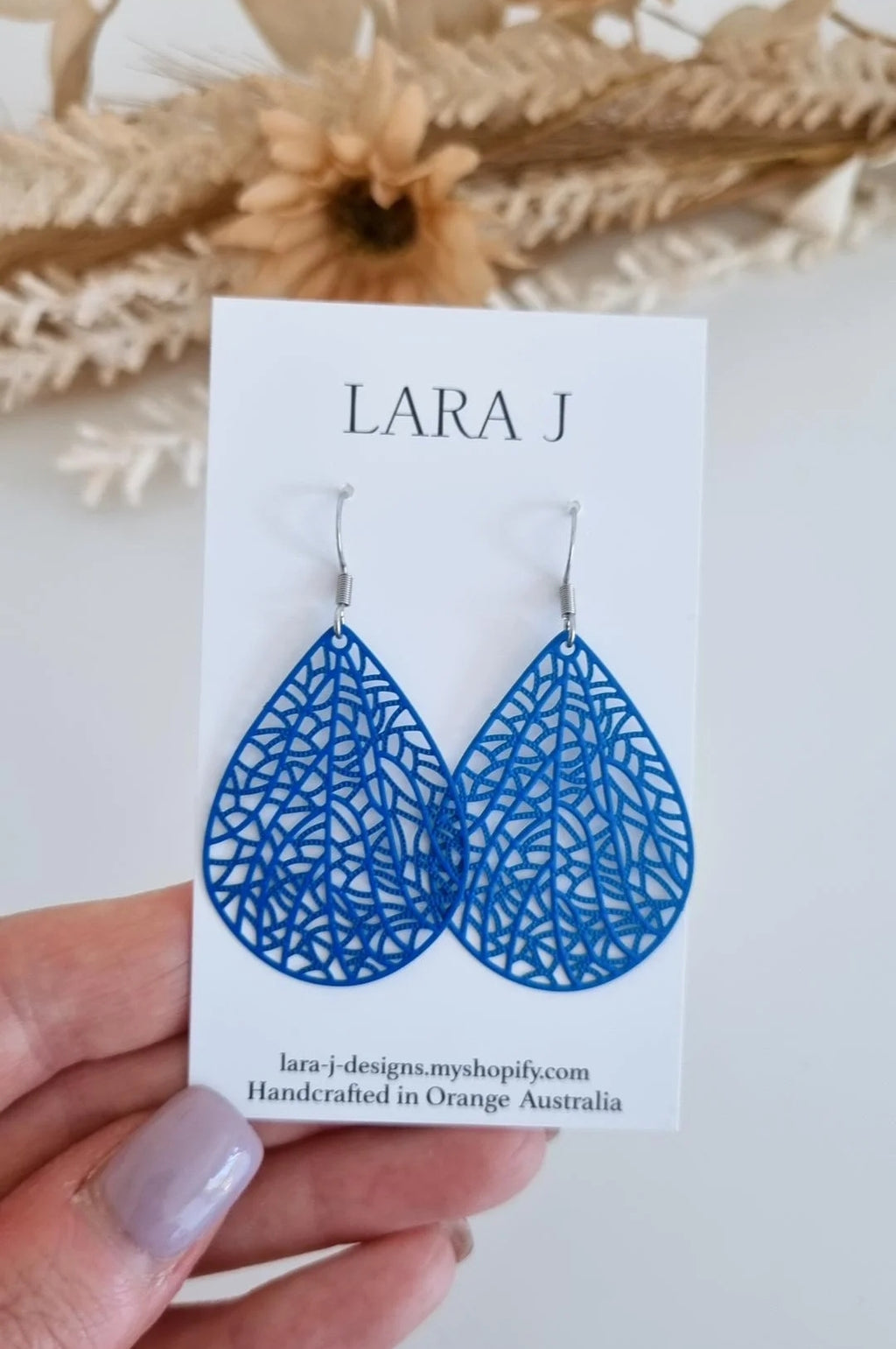 Tear Drop Dangles - Sapphire