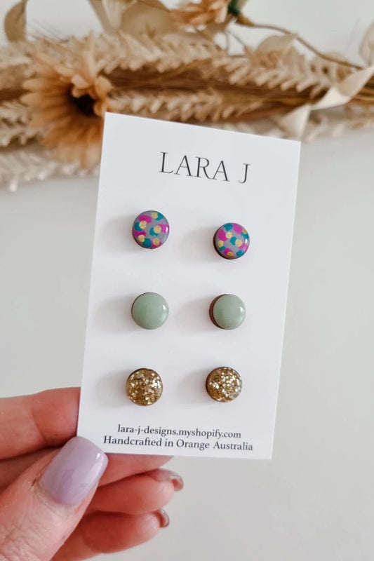 10mm Earring Trio #7