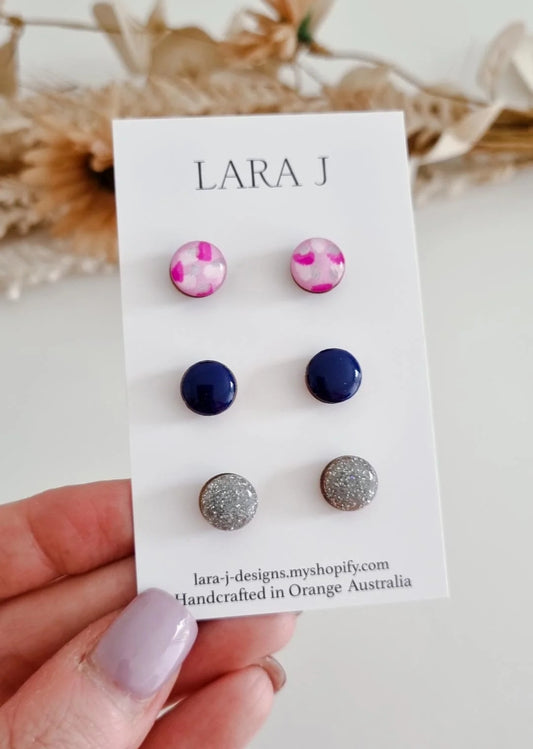 10mm Earring Trio #4