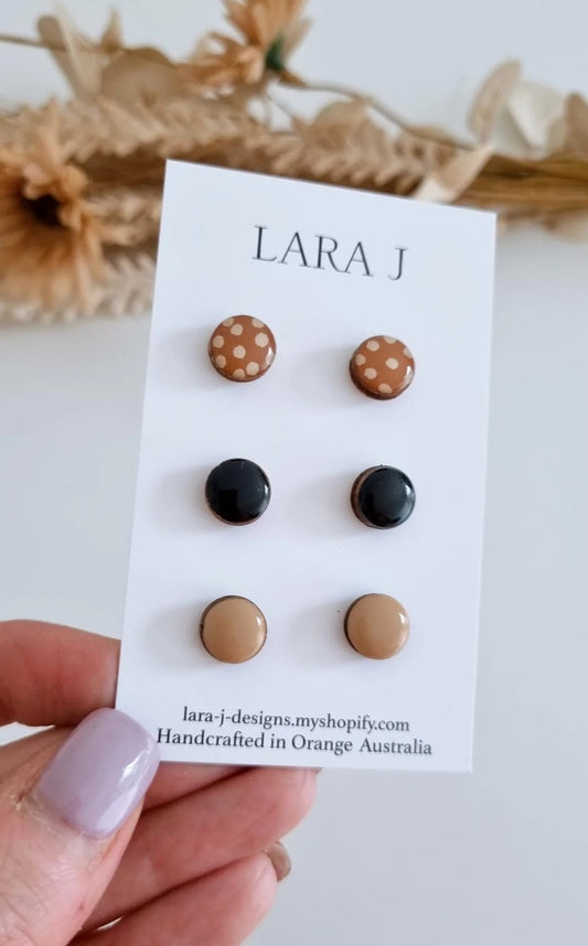 10mm Earring Trio #1