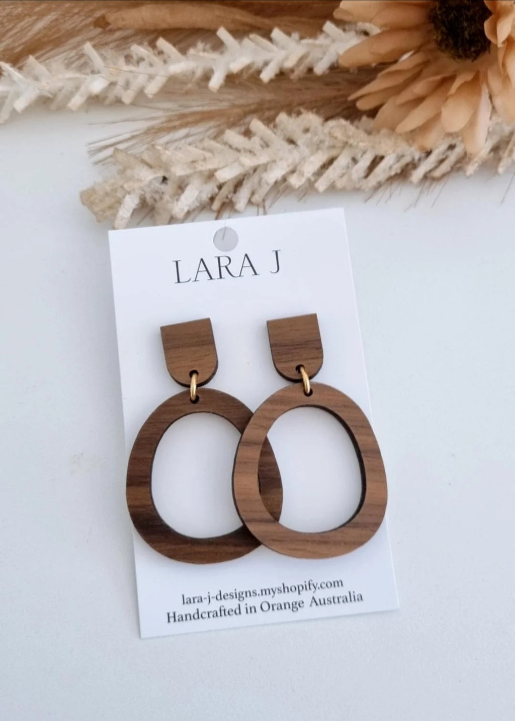 Irregular Circle Dangles - Walnut