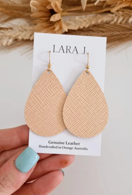 Nude Leather Earrings
