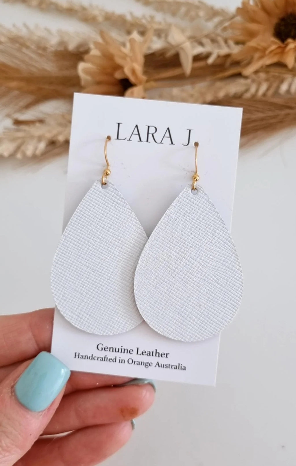 White Leather Earrings