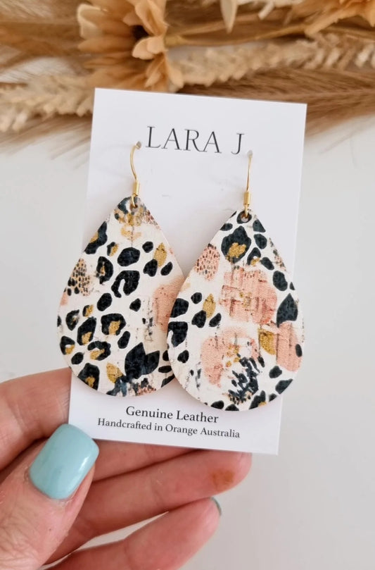 Pansy Leather Earrings
