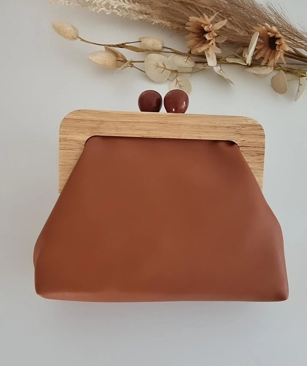 Timber Top Clutch - Tan