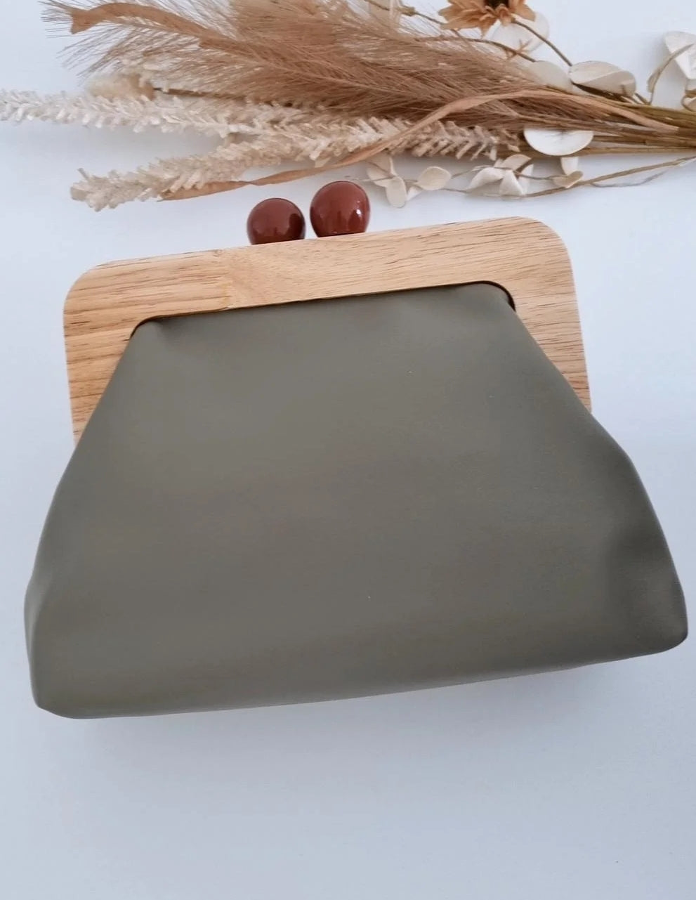 Timber Top Clutch - Khaki